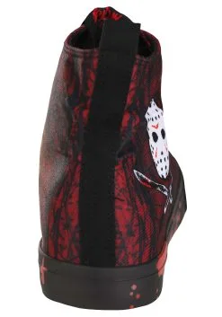 Ground Up Friday The 13th Jason High Top Adult Sneakers -Cheap Anna Costumes Store adult friday the 13th jason high top sneakers alt 2