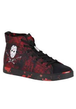 Ground Up Friday The 13th Jason High Top Adult Sneakers -Cheap Anna Costumes Store adult friday the 13th jason high top sneakers alt 4