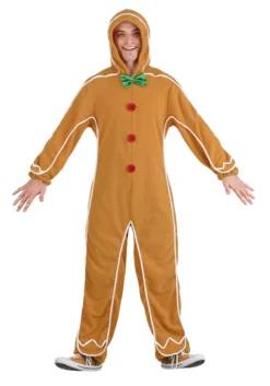 Savvy Garments Adult Gingerbread Man Onesie Costume