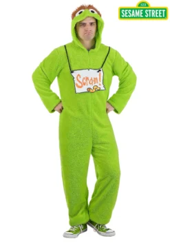 Savvy Garments Adult Oscar The Grouch Costume Jumpsuit