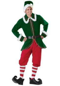 In Character Santa's Elf Costume For Adults