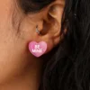Anarchy Street Be Mine Heart Lucite Earrings