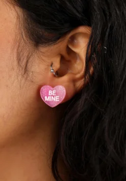 Anarchy Street Be Mine Heart Lucite Earrings