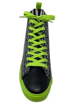 Ground Up Adult Beetlejuice Printed Logo Hi-Top Sneakers -Cheap Anna Costumes Store beetlejuice printed logo adult hi top sneakers alt 5