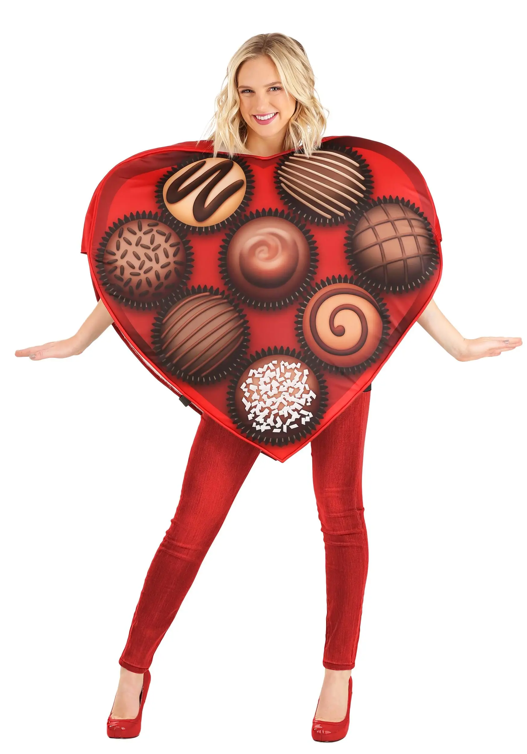 Fun Costumes Heart-Shaped Box Of Chocolates Adult Costume 1 Fun Costumes Heart-Shaped Box Of Chocolates Adult Costume
