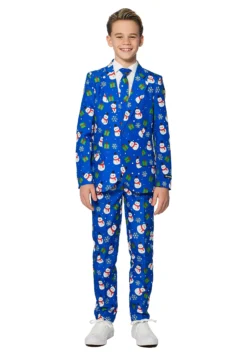 Opposuits Boy's Blue Snowman Suitmeister