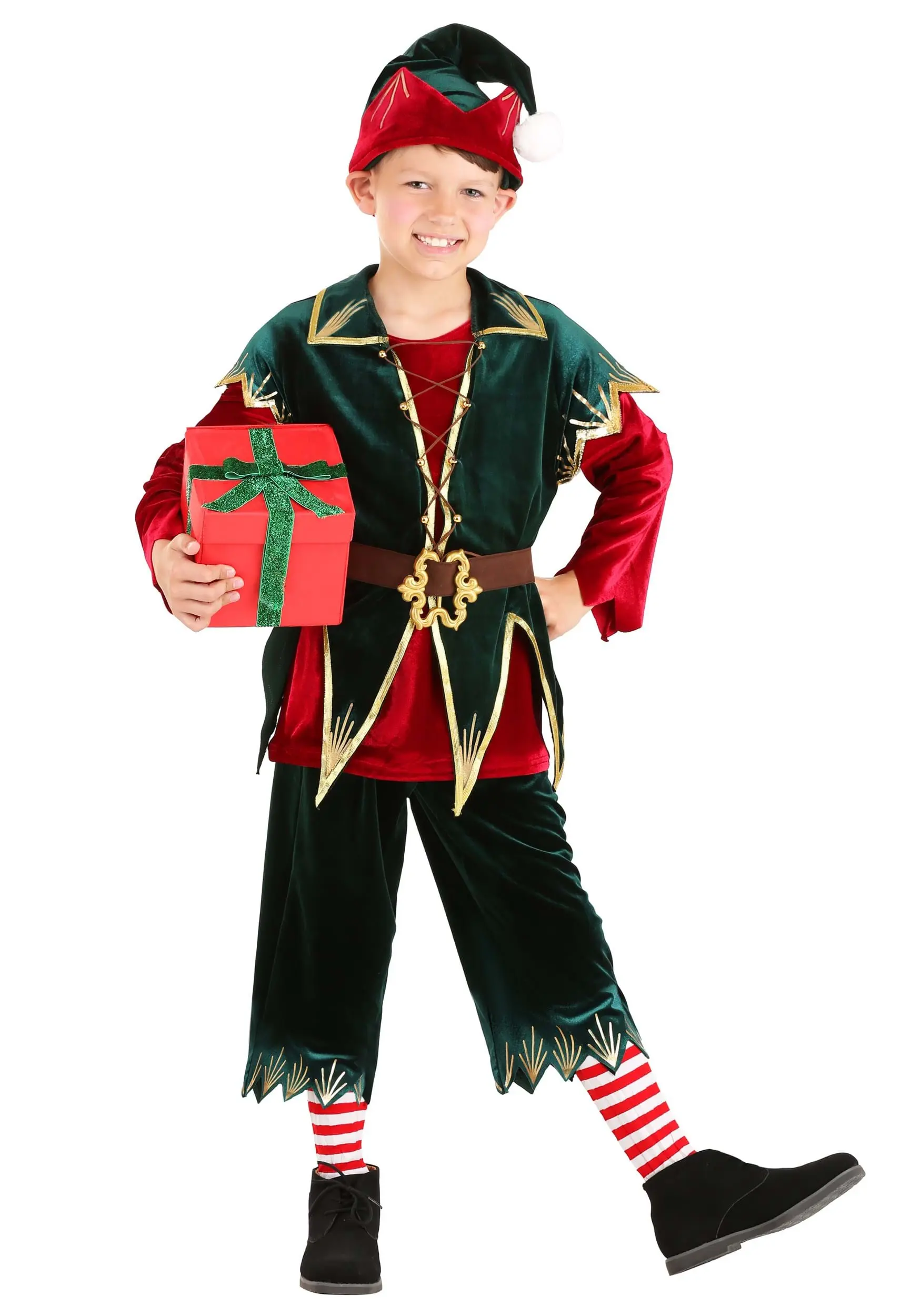 Fun Costumes Deluxe Holiday Elf Costume For Boys 1 Fun Costumes Deluxe Holiday Elf Costume For Boys
