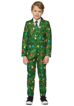 Opposuits Green Christmas Tree Light Up Suit For Boys