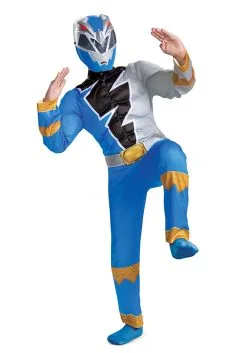 Disguise Power Rangers Dino Fury Blue Ranger Costume For Kids -Cheap Anna Costumes Store child power rangers dino fury blue ranger costume alt 6
