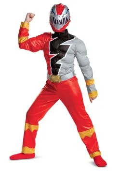 Disguise Power Rangers Dino Fury Red Ranger Costume For Kids -Cheap Anna Costumes Store child power rangers dino fury red ranger costume alt 9