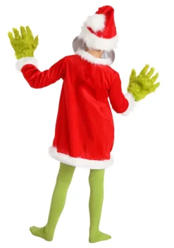 Elope Kids The Grinch Santa Deluxe Costume With Mask -Cheap Anna Costumes Store child the grinch santa deluxe costume with mask alt 3