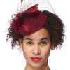H.M. Smallwares Deep Burgundy Veiled Fascinator