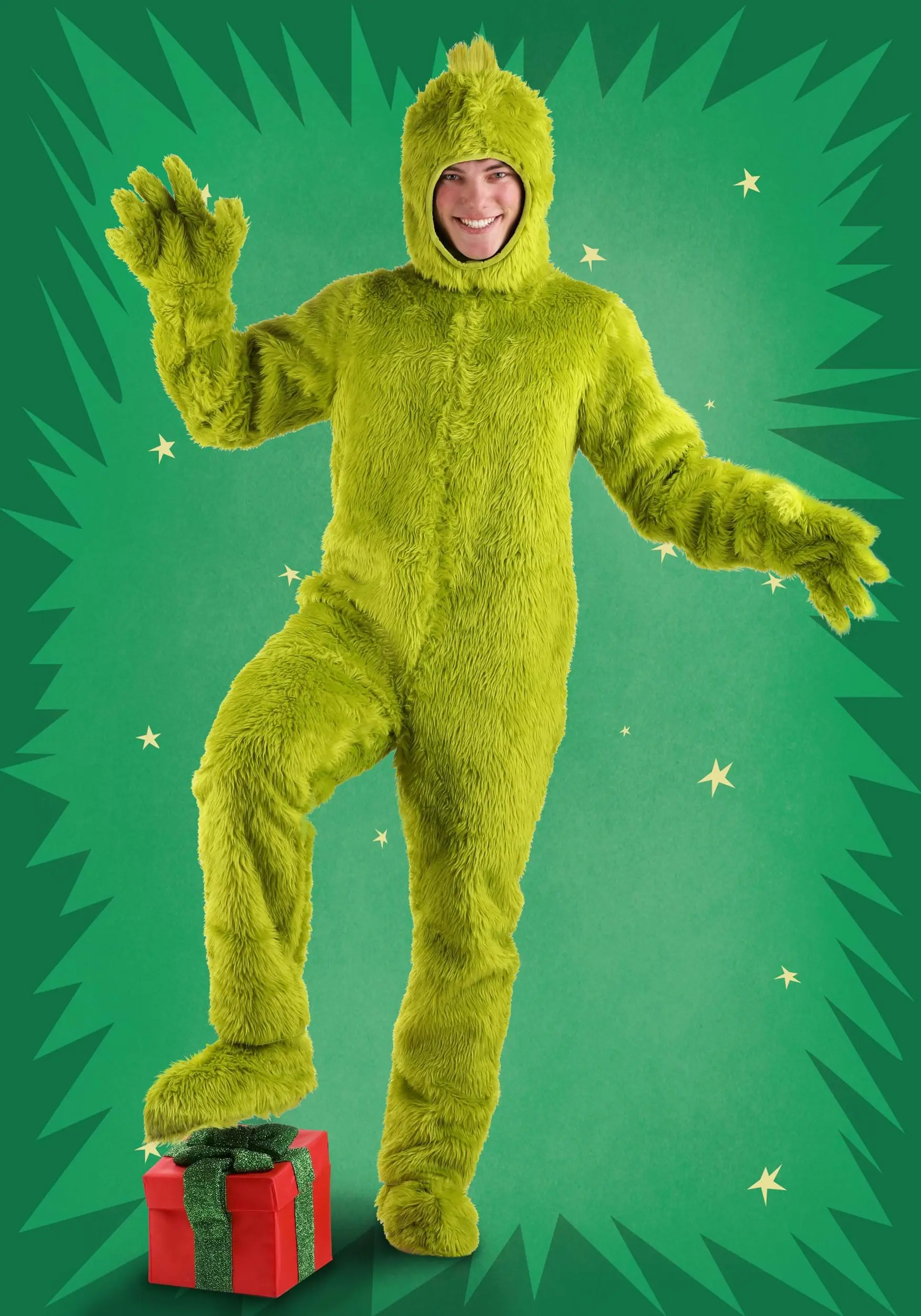 Elope Dr. Seuss Grinch Open Face Costume For Adults 2 Elope Dr. Seuss Grinch Open Face Costume For Adults - Image 2