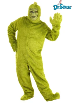 Elope Dr. Seuss Grinch Plus Open Face Costume For Adults -Cheap Anna Costumes Store dr seuss grinch adult plus open face costume alt 4