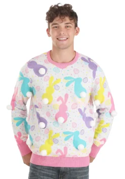 BigWan Apparel Co. Easter Bunny Adult Ugly Sweater 13 BigWan Apparel Co. Easter Bunny Adult Ugly Sweater -Cheap Anna Costumes Store easter bunny ugly sweater alt 5