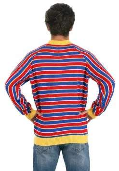 BigWan Apparel Co. Sesame Street Ernie Cosplay Adult Knit Sweater -Cheap Anna Costumes Store ernie cosplay knit sweater adult alt 3
