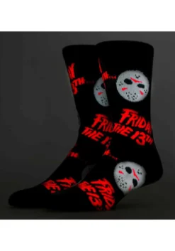 Bioworld Merchandising / Independent Sales Friday The 13th Jason Icons Black Light Crew Sock -Cheap Anna Costumes Store friday the 13th icons black light crew sock alt 2