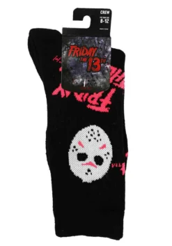 Bioworld Merchandising / Independent Sales Friday The 13th Jason Icons Black Light Crew Sock -Cheap Anna Costumes Store friday the 13th icons black light crew sock alt 3