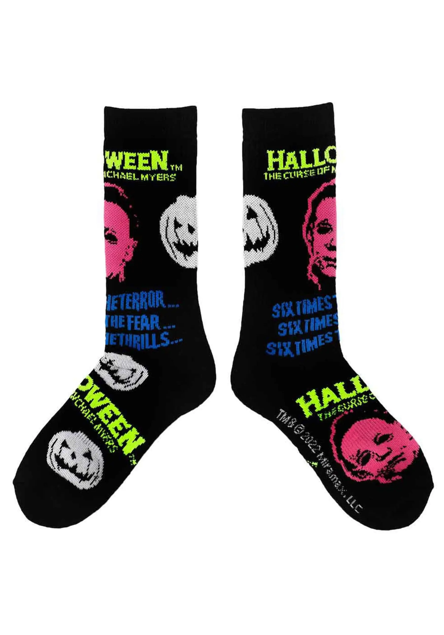 Bioworld Merchandising / Independent Sales Halloween Michael Myers Black Light Adult Crew Sock 2 Bioworld Merchandising / Independent Sales Halloween Michael Myers Black Light Adult Crew Sock - Image 2