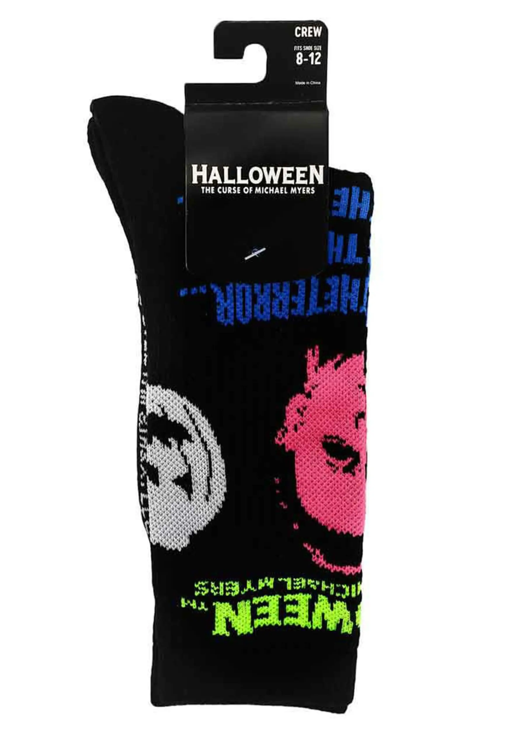 Bioworld Merchandising / Independent Sales Halloween Michael Myers Black Light Adult Crew Sock 5 Bioworld Merchandising / Independent Sales Halloween Michael Myers Black Light Adult Crew Sock - Image 5