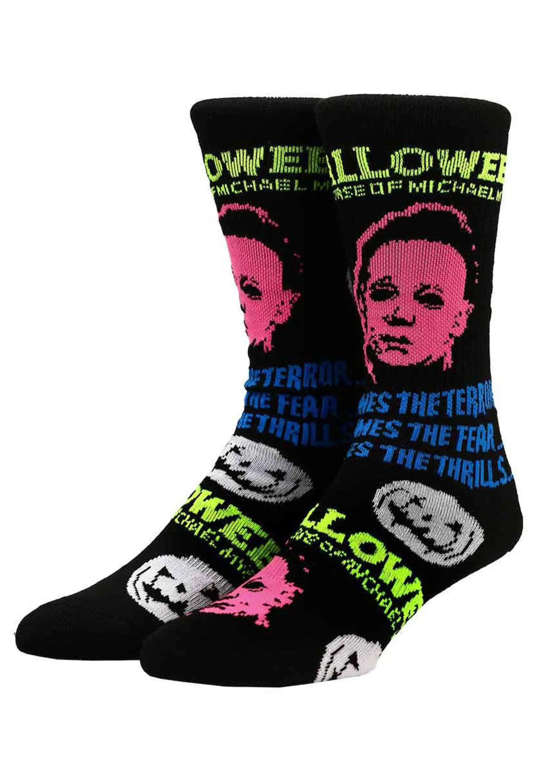Bioworld Merchandising / Independent Sales Halloween Michael Myers Black Light Adult Crew Sock 1 Bioworld Merchandising / Independent Sales Halloween Michael Myers Black Light Adult Crew Sock