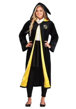 Jerry Leigh Harry Potter Deluxe Hufflepuff Robe Costume For Adults -Cheap Anna Costumes Store harry potter adult deluxe hufflepuff robe costume