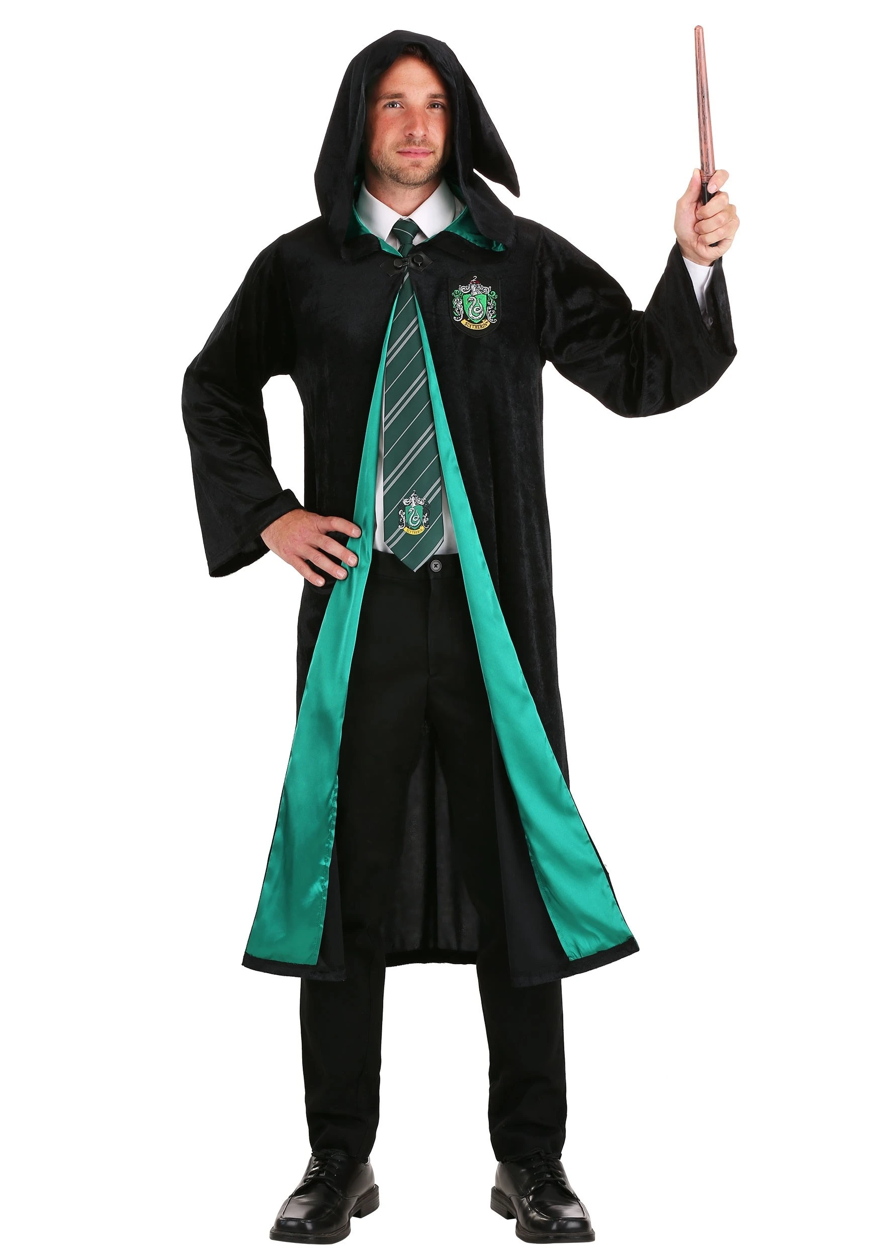 Jerry Leigh Harry Potter Deluxe Slytherin Robe Costume For Adults 2 Jerry Leigh Harry Potter Deluxe Slytherin Robe Costume For Adults - Image 2