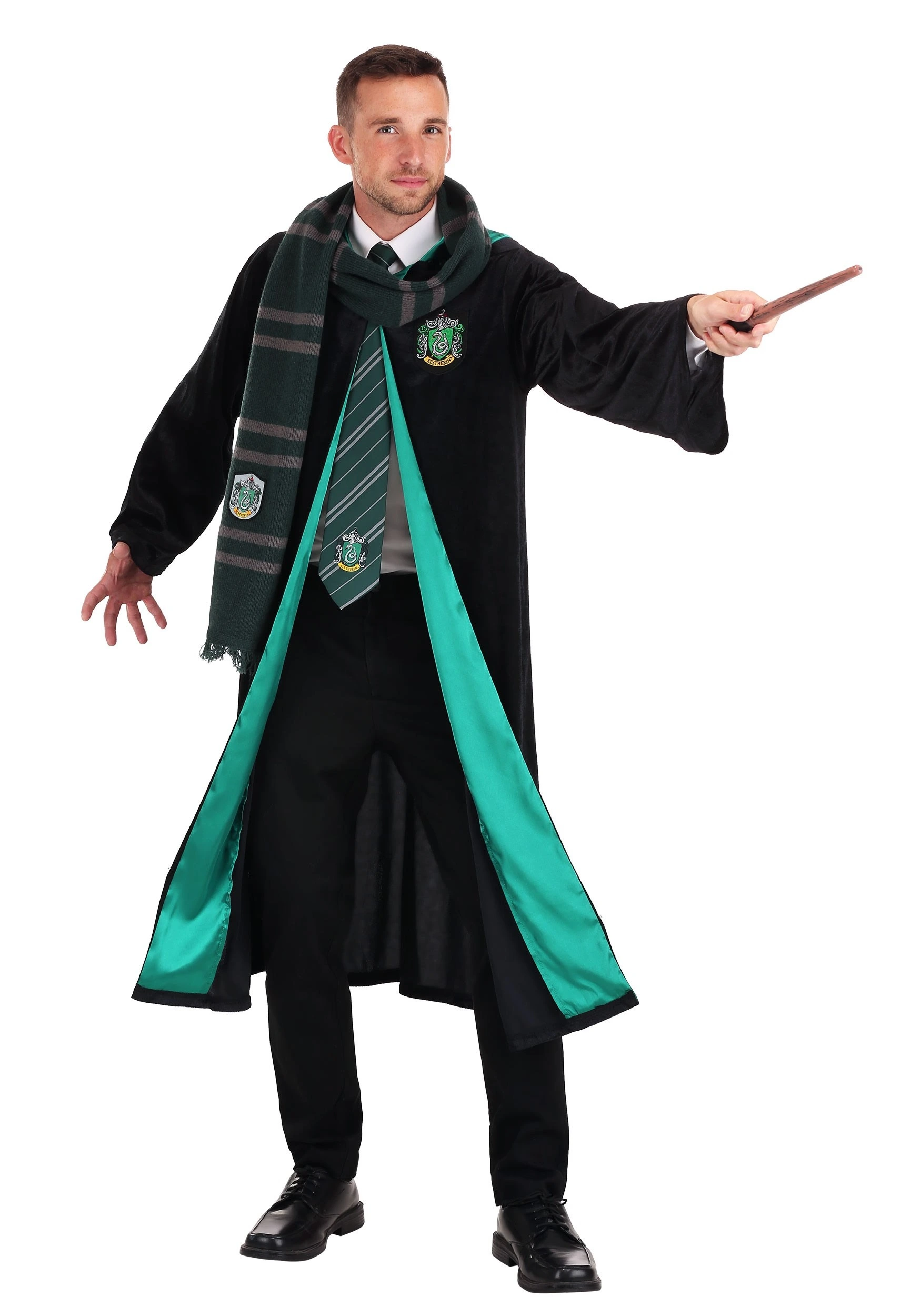 Jerry Leigh Harry Potter Deluxe Slytherin Robe Costume For Adults 3 Jerry Leigh Harry Potter Deluxe Slytherin Robe Costume For Adults - Image 3