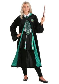 Jerry Leigh Harry Potter Deluxe Slytherin Robe Costume For Adults 14 Jerry Leigh Harry Potter Deluxe Slytherin Robe Costume For Adults -Cheap Anna Costumes Store harry potter adult deluxe slytherin robe alt 5