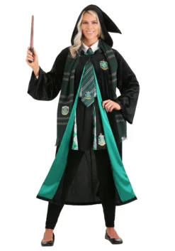Jerry Leigh Harry Potter Deluxe Slytherin Robe Costume For Adults 15 Jerry Leigh Harry Potter Deluxe Slytherin Robe Costume For Adults -Cheap Anna Costumes Store harry potter adult deluxe slytherin robe alt 6