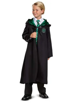Disguise Harry Potter Classic Slytherin Robe Costume For Kids -Cheap Anna Costumes Store harry potter child classic slytherin robe costume alt 4