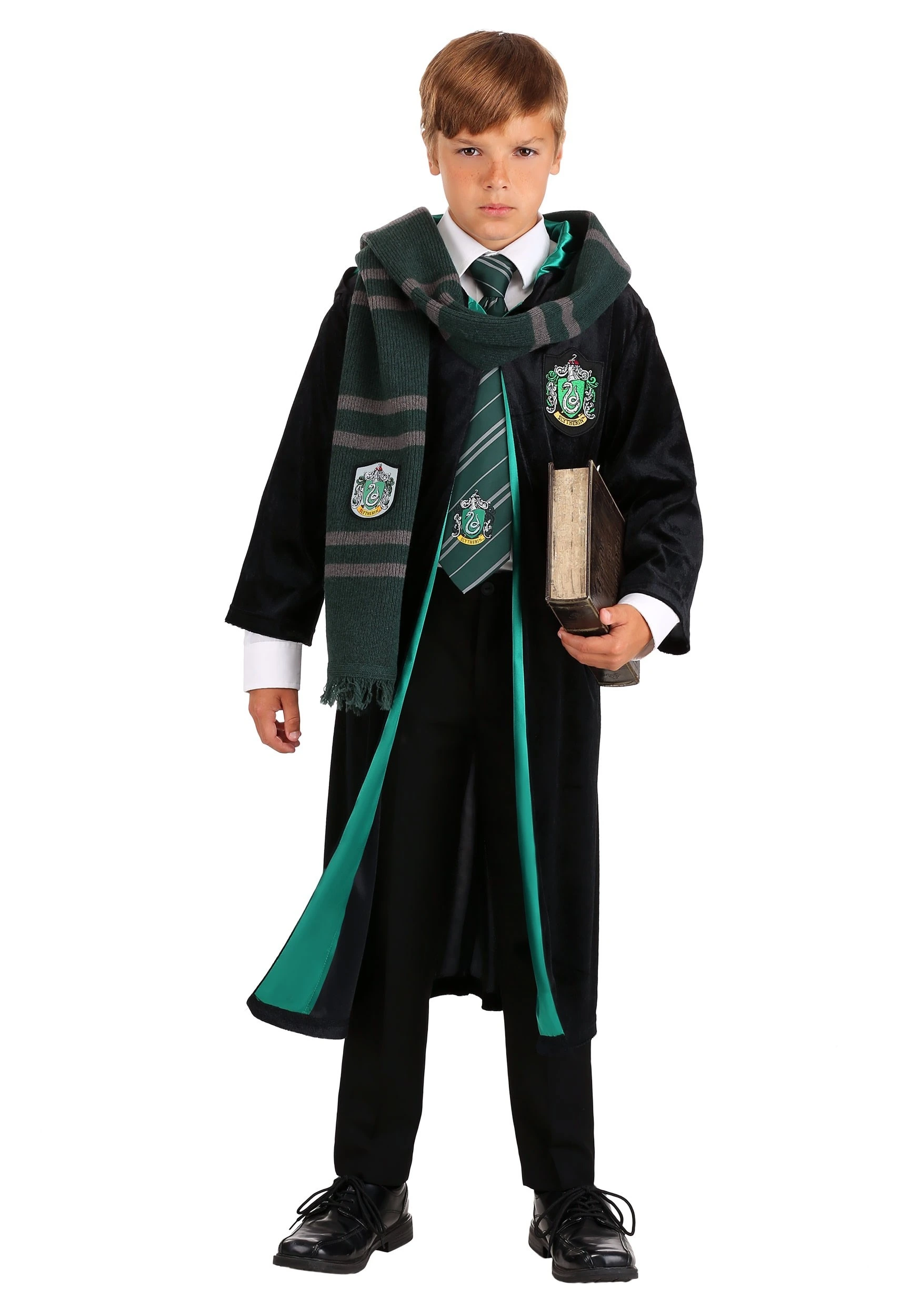 Jerry Leigh Harry Potter Kids Deluxe Slytherin Robe Costume 1 Jerry Leigh Harry Potter Kids Deluxe Slytherin Robe Costume