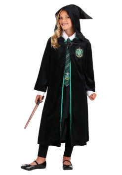 Jerry Leigh Harry Potter Kids Deluxe Slytherin Robe Costume 9 Jerry Leigh Harry Potter Kids Deluxe Slytherin Robe Costume -Cheap Anna Costumes Store harry potter child deluxe slytherin robe2