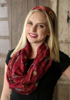 Elope Harry Potter Red Golden Snitch Infinity Scarf -Cheap Anna Costumes Store harry potter golden snitch infinity scarf alt 1