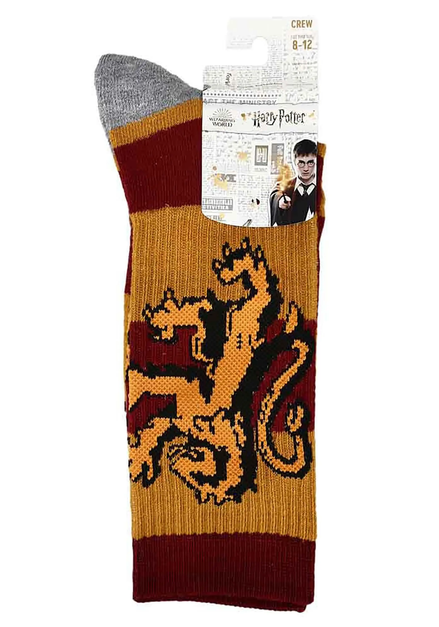 Bioworld Merchandising / Independent Sales Harry Potter Rugby Stripe Gryffindor Crew Socks 3 Bioworld Merchandising / Independent Sales Harry Potter Rugby Stripe Gryffindor Crew Socks - Image 3