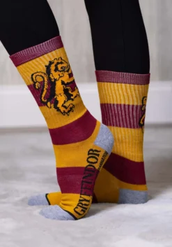 Bioworld Merchandising / Independent Sales Harry Potter Rugby Stripe Gryffindor Crew Socks 7 Bioworld Merchandising / Independent Sales Harry Potter Rugby Stripe Gryffindor Crew Socks -Cheap Anna Costumes Store harry potter gryffindor rugby strip crew socks alt 3