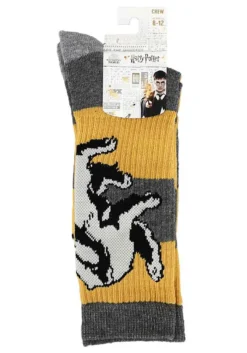 Bioworld Merchandising / Independent Sales Hufflepuff Harry Potter Rugby Stripe Crew Socks 5 Bioworld Merchandising / Independent Sales Hufflepuff Harry Potter Rugby Stripe Crew Socks -Cheap Anna Costumes Store harry potter hufflepuff rugby stripe crew socks alt 2