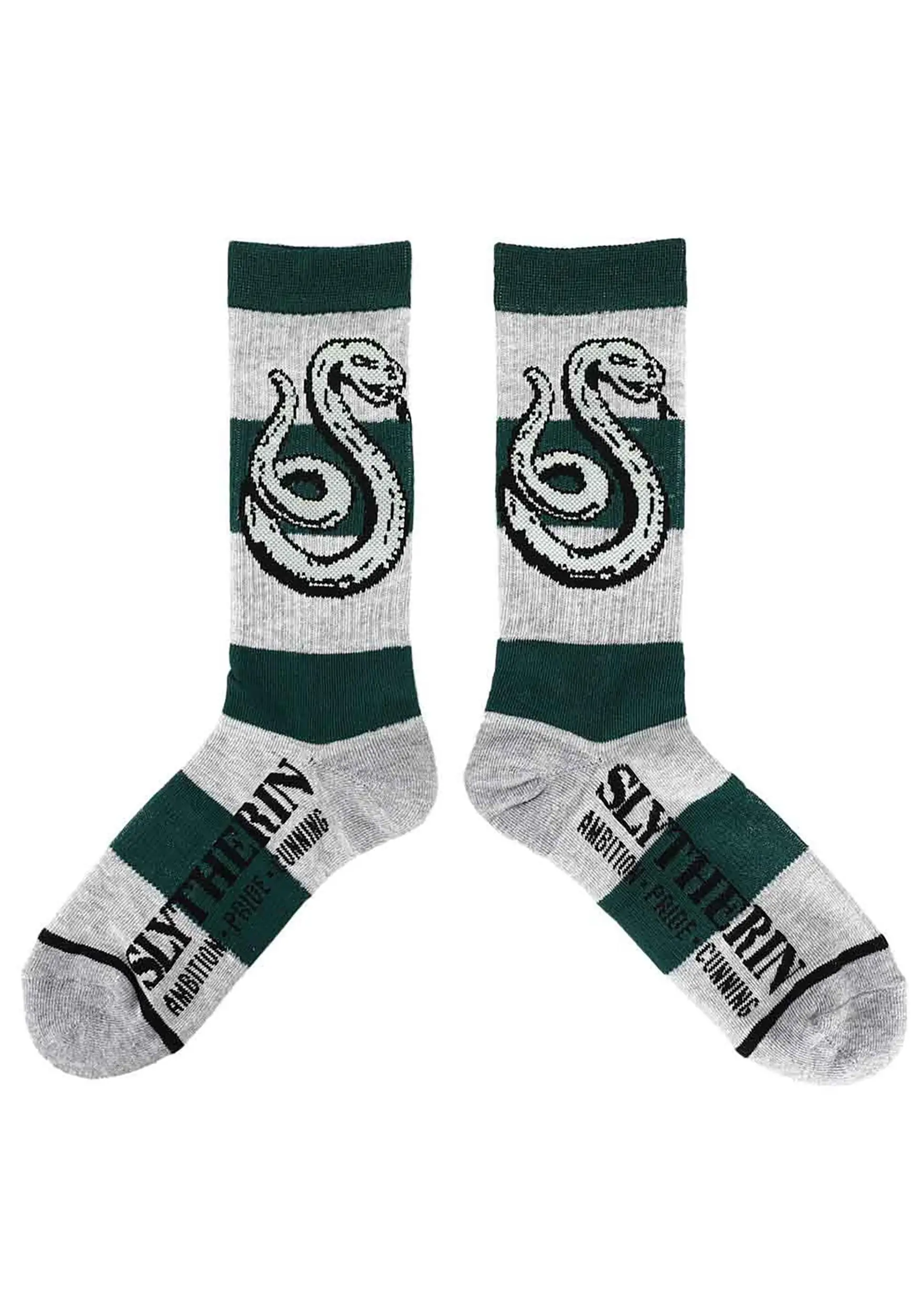 Bioworld Merchandising / Independent Sales Harry Potter Slytherin Stripe Rugby Crew Socks 2 Bioworld Merchandising / Independent Sales Harry Potter Slytherin Stripe Rugby Crew Socks - Image 2