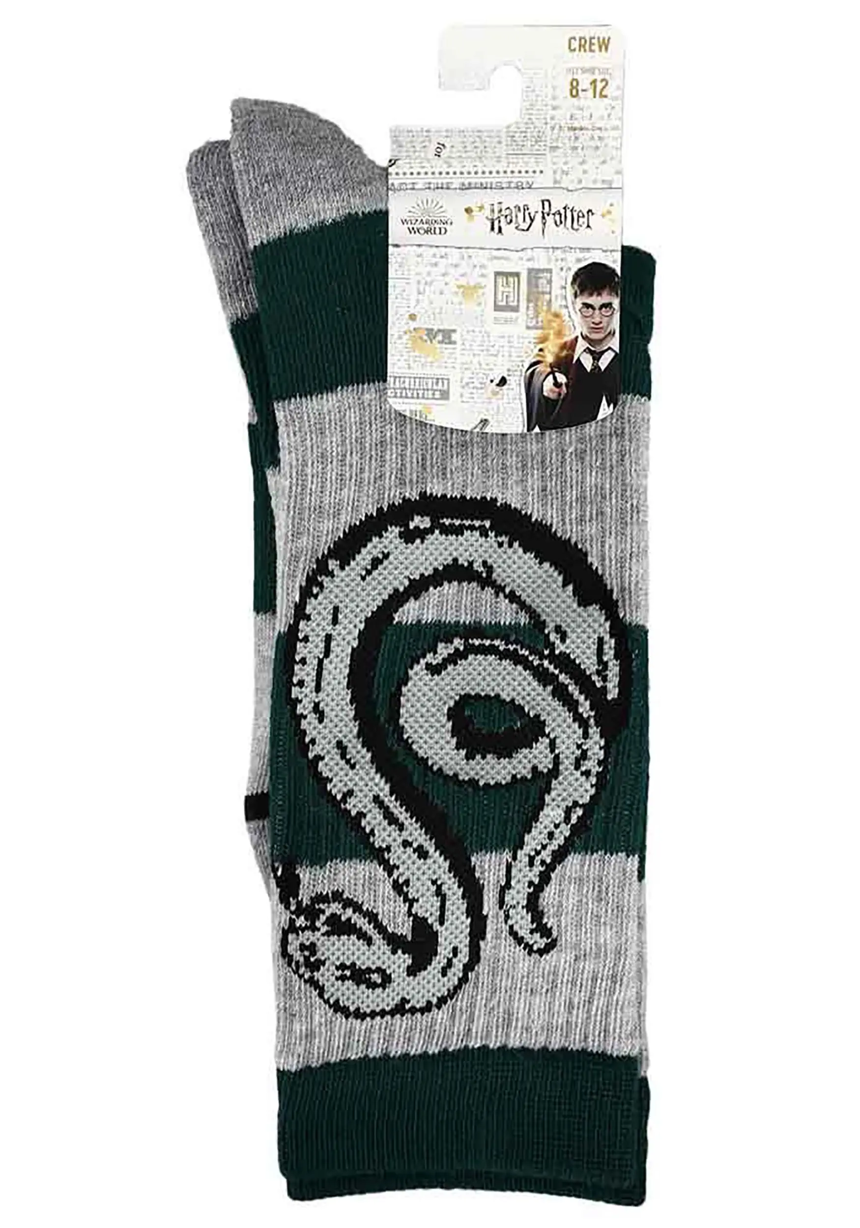 Bioworld Merchandising / Independent Sales Harry Potter Slytherin Stripe Rugby Crew Socks 3 Bioworld Merchandising / Independent Sales Harry Potter Slytherin Stripe Rugby Crew Socks - Image 3