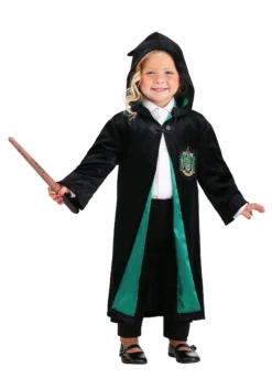 Jerry Leigh Kids Harry Potter Deluxe Slytherin Robe Costume -Cheap Anna Costumes Store harry potter toddler deluxe slytherin robe alt 1