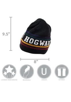 Elope Hogwarts Reversible Knit Warm Beanie -Cheap Anna Costumes Store hogwarts reversible knit beanie alt 3