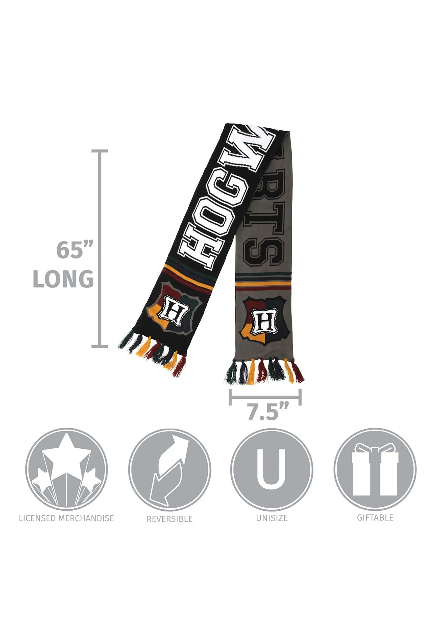 Elope Hogwarts Winter Reversible Knit Scarf 4 Elope Hogwarts Winter Reversible Knit Scarf - Image 4