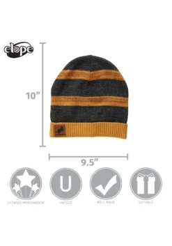 Elope Hufflepuff Heathered Knit Warm Beanie -Cheap Anna Costumes Store hufflepuff heathered knit beanie alt 2