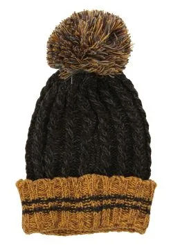 Elope Hufflepuff Heathered Pom Warm Beanie 10 Elope Hufflepuff Heathered Pom Warm Beanie -Cheap Anna Costumes Store hufflepuff heathered pom beanie alt 4