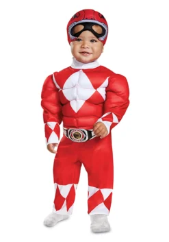 Disguise Toddler Power Rangers Red Ranger Muscle Costume -Cheap Anna Costumes Store infant toddler power rangers red ranger muscle costume alt 3