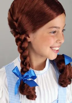 Partytime Wig Deluxe Kansas Girl Costume Wig For Kids -Cheap Anna Costumes Store kids deluxe kansas girl costume wig alt 2