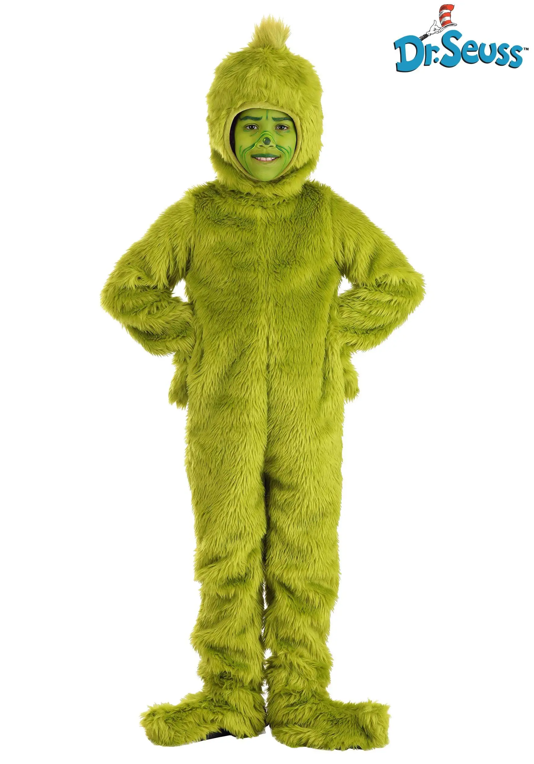 Elope Dr. Seuss Grinch Kid's Open Face Costume 1 Elope Dr. Seuss Grinch Kid's Open Face Costume