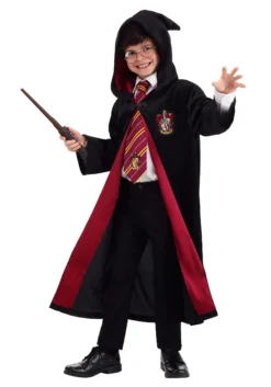 Jerry Leigh Harry Potter Deluxe Hermione Gryffindor Robe For Kids -Cheap Anna Costumes Store kids harry potter deluxe hermione gryffindor robe alt 4
