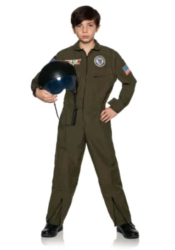 Underwraps US Navy Top Gun Jumpsuit Costume For Kids
