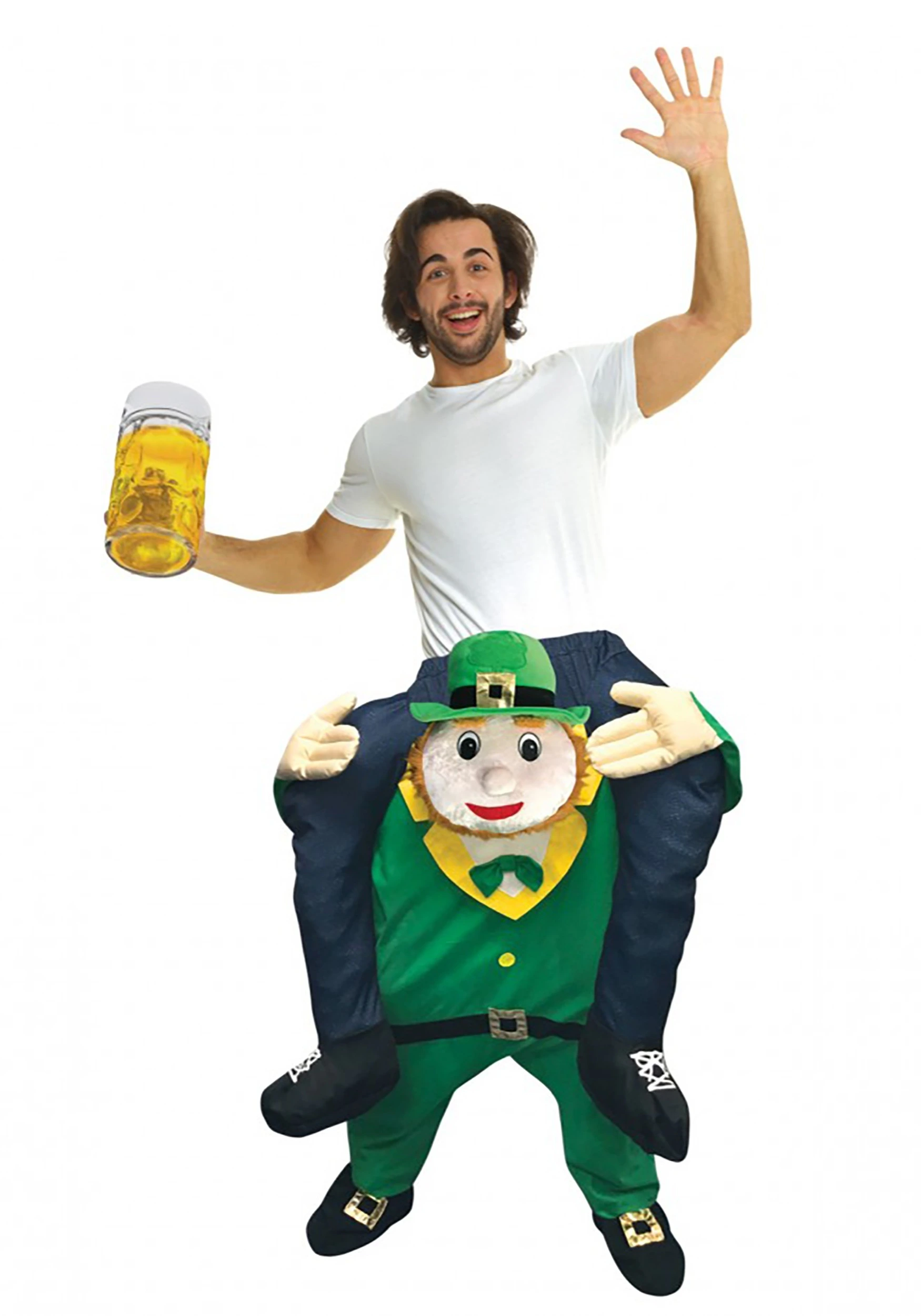 Morphsuits Leprechaun Piggyback Adult Costume 1 Morphsuits Leprechaun Piggyback Adult Costume